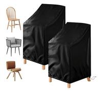 2 Pièces Housse Chaise Jardin, Oxford Housse de Protection pour Chaises ImperméAble, Coupe-Vent, Anti-UV Housses Fauteuil Jardin (65 x 65 x 70/120 cm)