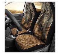 2 Pièces Housse Couverture Couvre Sieges Élastiques Housses De Siège De Voiture Avant Lavable Housse De Sieges Auto Universel Chasse Amusante d'un Sanglier Sauvage dans The Wicker 3D