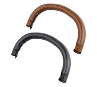 2 Pièces Housse D'Accoudoir Pour Poussette, Housse De Protection En Cuir Pu, Housse De Voiture Universelle Pliable À Glissière, Facile À Nettoyer, Accessoires De Poussette (Noir, Marron).