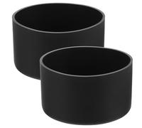 2 Pièces Housse de Bouteille d'eau en Silicone Antidérapante Noire | Protection Fond, Effet Isolant Thermique, Matière Souple, Look Minimaliste, Usage Extérieur et Quotidien