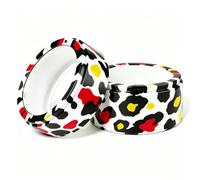 2 Pièces Housse de Protection Compatible avec Les bagues Oura Gen 4 (céramique) / Gen 3 (Horizon/Heritage) / Ultrahuman (Colorful Leopard Print, S(Size 6-9))