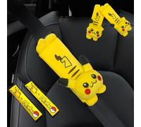 2 Pièces Housse de protection d'épaule pour ceinture de sécurité de voiture Pikachu, Pièces auto Pikachu, Protection d'épaule pour ceinture de sécurité allongée, Décorations intérieures universelles 2