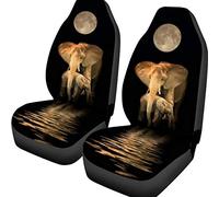2 Pièces Housse De Sieges Auto Confort Housses De Siège De Voiture Avant Durable Housse Couverture Couvre Sieges Universel pour Voitures Bus Camion Maman Éléphant Et Son Fils