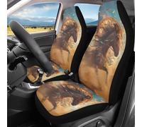 2 Pièces Housse De Sieges Auto Souple Housse Couverture Couvre Sieges Confort Housses De Siège De Voiture Avant pour Berlines, Voitures, Camionnettes, 52X138Cm Cheval Vintage