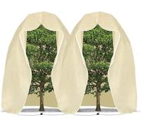 2 Pièces Housse Hivernage Palmier - 200x240cm Voile Hivernage Grande Taille - Housse Hivernale pour Plante Extérieure, Cordon de Serrage et Zipper, Résistant à la Déchirure