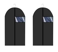 2 Pièces Housse Vetement, 60x100cm Housse Costume Noire Anti-Poussière, Housse Vetement à Suspendre avec Fenêtre, Imperméable Housse de Protection pour Vêtements Costume Chemise Manteau Veste Armoire