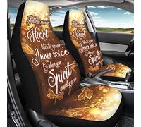 2 Pièces Housses De Siège De Voiture Avant Confort Housse Couverture Couvre Sieges Élastiques Siège Avant Housses Universel pour Voitures SUV Écoute Ton Cœur, Écoute Ta Voix Intérieure, Libellule