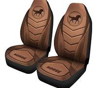 2 Pièces Housses De Siège De Voiture Avant Durable Housse De Sieges Auto Lavable Housse Couverture Couvre Sieges Universel pour Bus Camion Camionnettes Fil De Cheval Marron