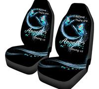 2 Pièces Housses De Siège De Voiture Avant Machine Housse Couverture Couvre Sieges Souple Siège Avant Housses Universel pour Voitures Berlines SUV Je Crois qu'il Y A des Anges Parmi Nous