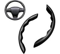 2 Pièces Housses de Volant de Voiture pour Dodge Viper Dart RAM Caliber Nitro Avenger Journey, Volant Voiture Protecteur Antidérapant Résistant Interieur Accessoire,Black