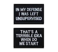 2 Pièces "In My Defense I was Left Unsupervised &That's a Terrible Idea When Do We Start" Crochet et Boucle Patch