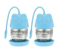 2 Pièces Infuseur à Thé Créatif Hibou, Filtre Réutilisable | Bleu, Mélange de Saveurs, Lavable au Lave-vaisselle, Design Portable Cuisine et Usage Quotidien