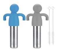 2 Pièces Infuseur de Thé Silicone Acier Inoxydable, Filtre à Thé, Infuseur à Thé pour Feuilles de Thé, Passoire à Thé pour Théières, Tasses Coupe, avec 2 Brosses de Nettoyage