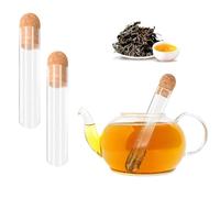 2 Pièces Infuseurs Tube en Verre, Passoire À Thé en Verre Transparent avec Liège, Un Accessoire de Thé Parfaitement Réutilisable et Raffiné Infuseur Passoire à épices Herbes Filtre de Thé