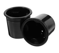 2 Pièces Insert Porte-gobelet pour Camping-Car, Plastique ABS Noir | Design Polyvalent et Minimaliste, Gain de Place, Usage pour Camping-canapé, Remplacement Pratique