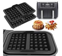 2 Pièces Inserts Gaufres pour Ninja Air Fryer, Reusable Silicone Accessoires Air Fryer Compatible avec Ninja AF400EU, AF451EU, SL400EU & AF500DE, Gaufres Belges, Gaufres Air Fryer Accessoires