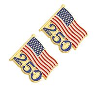 2 Pièces Insigne Drapeau Américain 250e Anniversaire, Alliage