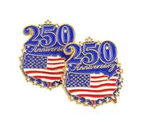 2 Pièces Insigne Drapeau Américain 250e Anniversaire, Alliage Bleu