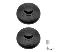 2 Pièces Interrupteur à Pied Rond, Interrupteur de Lampe 250V / 5A, Interrupteur à Pied pour Lampe Inline 2 ou 3 Fils, pour Lampe de Sol et Lampe de Table, Remplacement et Réparation, Noir