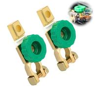 2 Pièces Interrupteur de Déconnexion Universel pour Batterie, Cosse Batterie Voiture Déconnexion Interrupteurs, Coupe Circuit Batterie 12V/ 24V Connecteur Batterie avec Bouton Vert pour Moto,Voiture