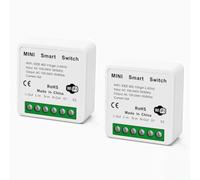 2 Pièces Interrupteur Wifi Intelligent, Interrupteur Connecté 16A Compatible Alexa et Google Home, Modules Relais Intelligents Tuya Smart Life 2,4GHz, Contrôle App, Voix, Minuterie, Commande Murale
