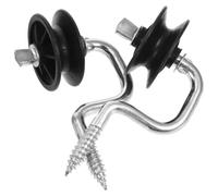 2 Pièces Isolateur de Clôture Électrique à Visser, Angle | Polypropylène et Acier Galvanisé, Double Anneau, pour Fils et Piquets