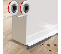 2 Pièces Joint Brosse de Porte d'Entrée, 100 × 3 CM Boudin Bas de Porte Brosse Adhesif Découpable Blanc, pour Portes Intérieures et Extérieures Isolation Phonique Poussière Thermique Froid Insecte