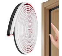 2 Pièces Joint Porte Fenetre Isolation et Phonique Set, 6M Joint de Porte D'Entrée Caoutchouc Autocollant Forme D, Antibruit Bande Etancheite Porte Fenêtre pour Cadre de Porte