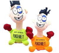 2 pièces Jouet Anti-Stress Doux drôle Punch Me poupée Qui crie avec ventouses Jouets Anti-Stress à Piles 9.1x4.7 Pouces Jouet de soulagement