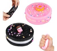 2 Pièces Jouets Doux à Presser, Jouets en Forme d' Biscuit, Jouet Sensoriel à Presser Boule Anti Stress, Squishy Biscuit, Jouet De Biscuit Pincé pour Adultes Enfants Noël Anniversaire