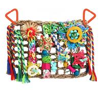 2 pièces jouets for oiseaux, jouet mural de recherche de nourriture for oiseaux, jouets de hamac d'escalade en jonc de mer adaptés aux tourtereaux, pinsons, perruches, perruches, conures, calopsittes