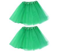 2 Pièces Jupe En Maille Verte, Jupe Moelleuse Pour Enfants, Confortable Et Douce, Tutu De Ballet De Performance Pour Filles, Costume Classique.