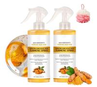 2 pièces Keratin Care Spray De Curcuma à L'Acide Kojique 200 Ml,Spray Exfoliant Au Curcuma,Soin KéRatine Efficace,Exfoliant Et Hydratant En Douceur Pour Une Peau Plus Lisse,Pour Le Visage Et Le