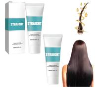 2 Pièces Keratin Protein Correcting Hair Straightening Cream,Silk & Gloss Hair Straightening Cream for All Hair Types