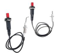2 Pièces Kit d'Allumage Piézoélectrique Bouton Poussoir pour Propane avec Électrode en Céramique et Long Fil, Remplacement Allumeur à Étincelle pour Four Cheminée Gril à Gaz Poêle