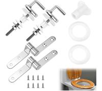 2 Pièces Kit de Fixation Abattant WC, 20724134 Ensemble de fixation pour abattant WC Wirquin, charnière inox et visserie, chromé