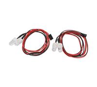 2 pièces Kit d'éclairage LED RC 8mm perles Kit d'éclairage RC Compatible pour Traxxas pour HSP pour Tamiya pour Redcat pour Axial SCX10 RC voiture camion chenille blanc