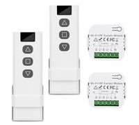 2 Pièces Kit Interrupteur Sans Fil, Interrupteur Volet Roulant Connecté Avec RF Télécommande et Module de Réception, pour Commande de Rideau ÉLectrique, Module Volet Roulant Connecté