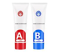 2 Pièces Kit Réparation Receveur de Douche Résine,Peinture Baignoire Blanc,Kit Réparation Carrelage,Kit Réparation Baignoire Acrylique,Reparation Carrelage,Joint Carrelage B,Blanc(50g+50g)