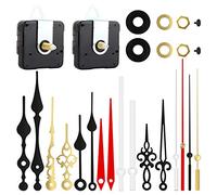 2 Pièces Kits de Mécanisme d'Horloge Mecanisme Horloge Pile Silencieux Horloge, 6 paires Aiguilles des Heures Minutes Secondes pour Remplacement et Rechange Bricolage d’Horloge (Diverses couleurs)