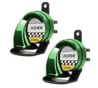 2 Pièces Klaxon Camion 12v Klaxon Voiture Puissant Universel, Super Klaxons Auto Klaxon Train, Klaxon Electrique Trompette à Air Trompette Voiture pour Moto (Vert)