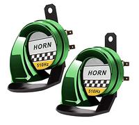 2 Pièces Klaxon Camion 12V Puissant Train 300DB, Corne de Brume Imperméable pour Moto et Voiture, Klaxon Escargot à Air Musicaux (Vert)