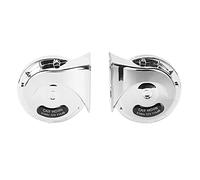 2 pièces Klaxon de voiture 510 Hz 115 dB, klaxon universel en forme d’escargot argenté, klaxon à haut ton pour camions, camping-cars, motos et UTV/ATV 12 V avec borne en cuivre pur