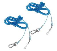 2 Pièces Laisse Volante pour Perroquet avec Fil D’Acier Bleu | Compatible avec Anneau de Patte, Installation Facile, pour Grands Perroquets et Cacatoès, Sortie au Jardin