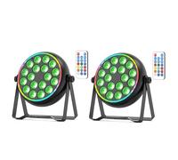 2 pièces Lampe de Scène 18 LEDs Par LED 90W RGBW Lumière de Scène avec Télécommande Jeux de Lumiere DMX pour Soirées Disco Bars DJ Fête Mariages