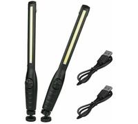 2 Pièces Lampe de Travail Magnétique LED Lampe de Poche Rechargeable Super Lumineuse pour Garage, Camping, Randonnée, Réparation a
