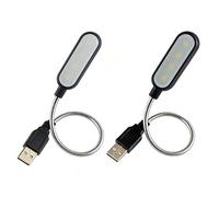 2 Pièces Lampe USB LED Flexible pour Ordinateur Portable, Lumière Clavier Dimmable avec Col de Cygne Réglable, Mini Lampe de Lecture Portable pour PC, Banque d'Alimentation, Voyage et Bureau, Noir