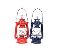 2 Pièces Lampes À Pétrole Rétro Lampe À Pétrole De Camping Lanterne À Huile Vintage Lanterne Tempête Vintage Pour Pique-Nique Jardin Extérieur Cour Randonnée (Rouge+Bleu)
