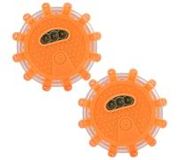 2 Pièces Lampes d’Avertissement LED Multifonctionnelles, Gyrophare avec Base Magnétique, panneaux de signalisation clignotants à led, 9 Modes de Clignotement pour Sécurité Routière et Urgences