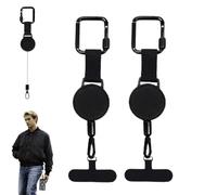2 pièces Lanière Rétractable Cordon Pour Téléphone Portable Tether, Lanière De Sécurité Antivol Téléphone Avec Mousquetons, Accessoires Attache Téléphones Portable Pour Hommes Femmes Randonnée, Ski